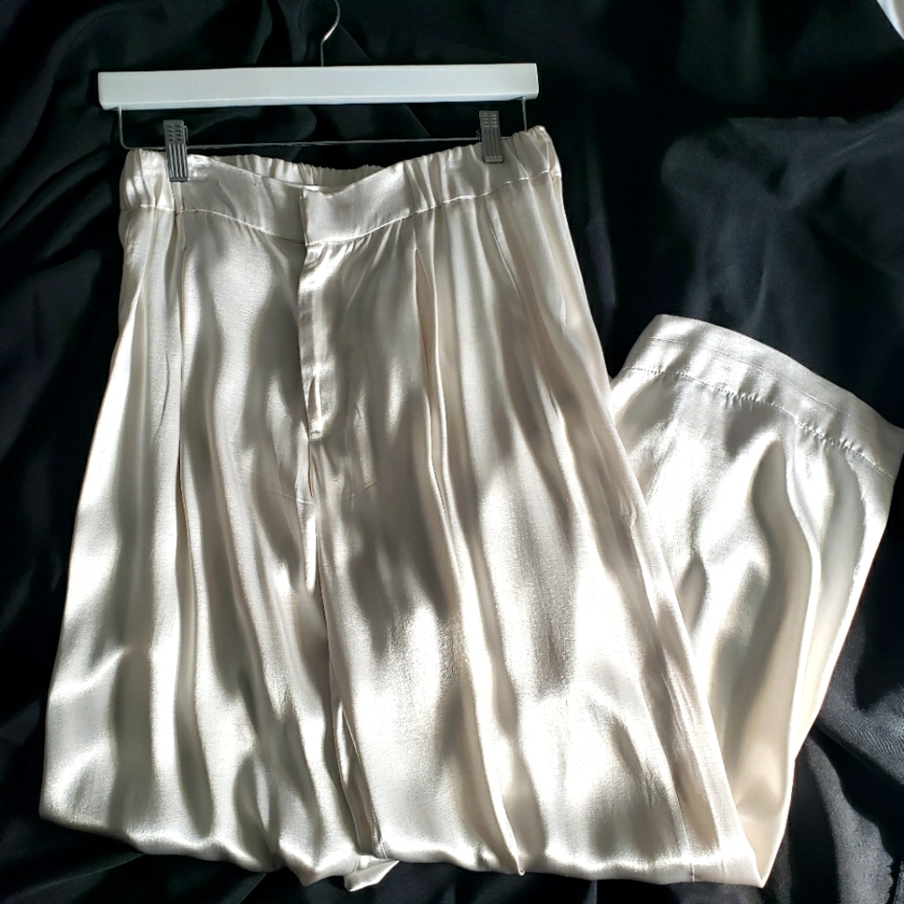Free People Good Days Satin Trousers -Small - Picture 3 of 10